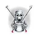 Beer-brewing puppet master tattoo design idea