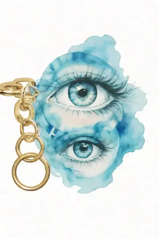 greek eye keyring tattoo design idea