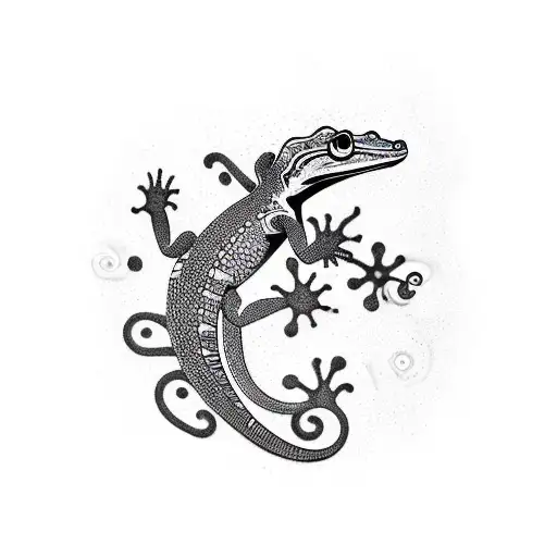 gecko, climbing, maori, consistancy  tattoo design idea