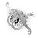 gecko, climbing, maori, consistancy  tattoo design idea