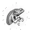 gecko, climbing, maori, consistancy  tattoo design idea