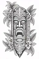 hawaiian tiki totem pole tattoo design idea