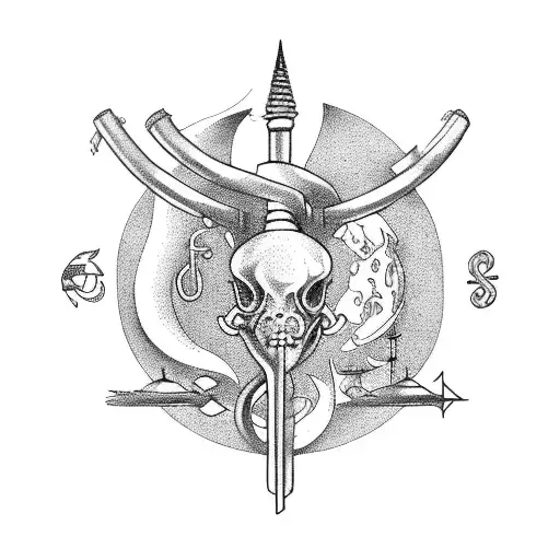 cancer and aquarius horoscope  tattoo design idea