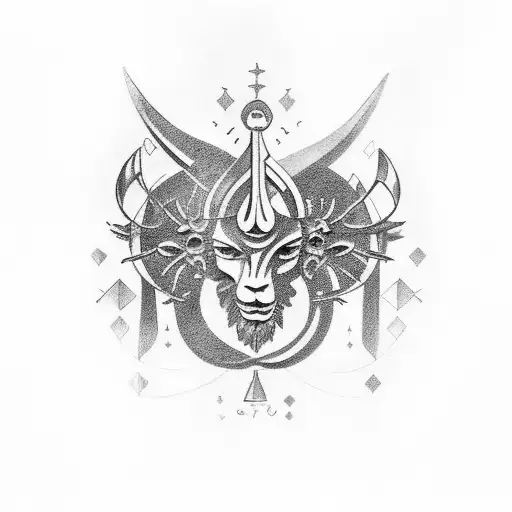 masculine cancer and aquarius horoscope  tattoo design idea