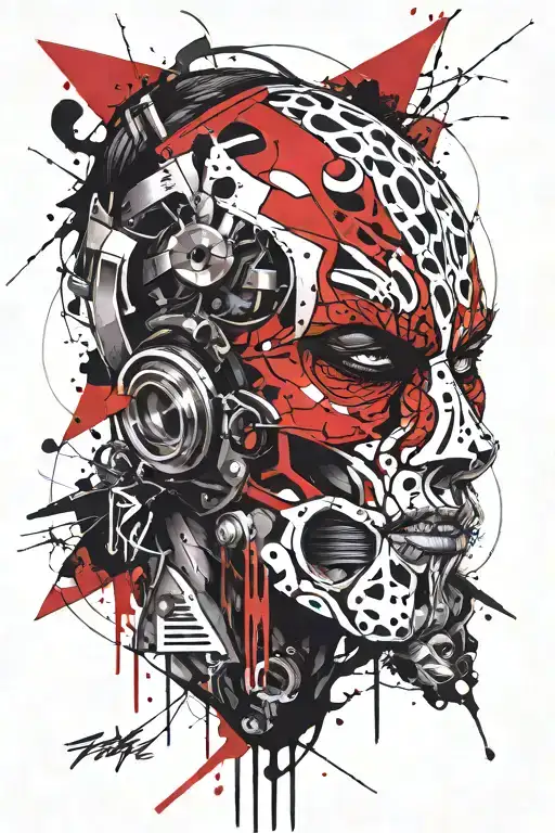 revenge mask tattoo design idea