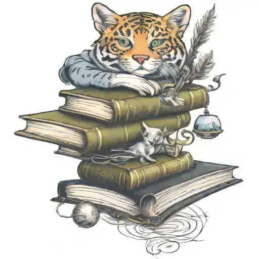 Books giving me  love, adventure, philosophy, science and art and distorting my reality. No animals only use symnols tattoo design idea