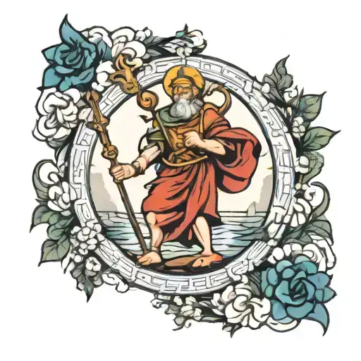 st. Christopher  tattoo design idea