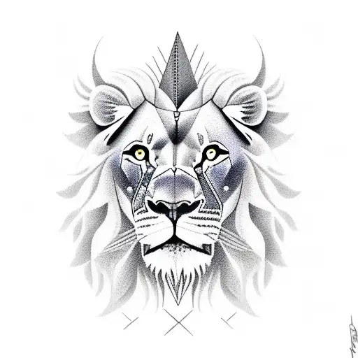 libra with lion  tattoo design idea