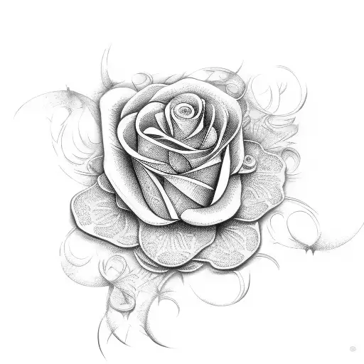 western leather flower design  tattoo design idea