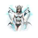 Water goddess with sharks around her  tattoo design idea
