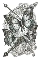 butterfly, magic wand infinity symbol tattoo design idea