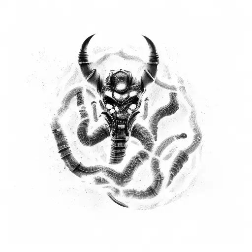 Mortal kombat scorpions chain surrounded being thrown nd the tip is covered in ice being blocked by sub zero  tattoo design idea