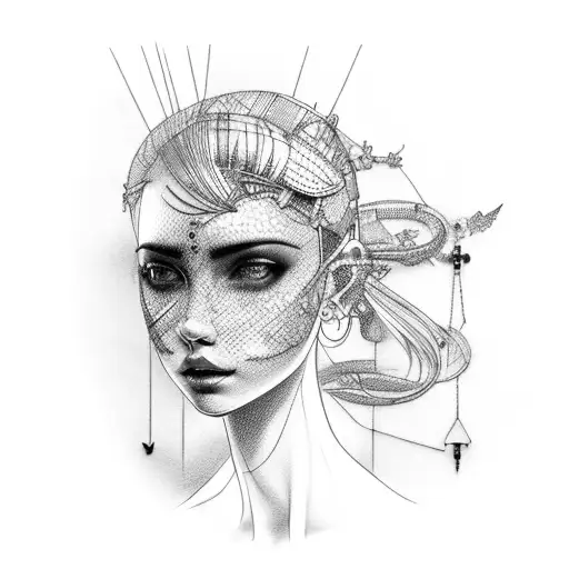 sewing mannequin tattoo design idea