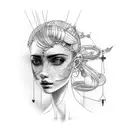 sewing mannequin tattoo design idea