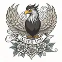 Never give up on your dreams, always rise as a phoenix tattoo design idea