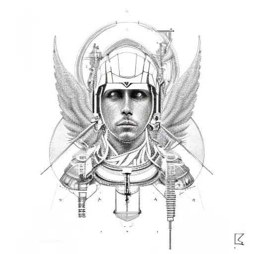 Sagittarius, electric engineering, electronic music, angel gabriel tattoo design idea