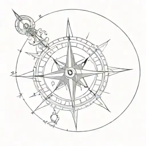 compass representing split identity living in Southern California and Connecticut  tattoo design idea