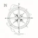 compass representing split identity living in Southern California and Connecticut  tattoo design idea