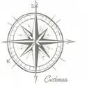 compass representing split identity living in Southern California and Connecticut  tattoo design idea