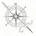 compass representing split identity living in Southern California and Connecticut  tattoo design idea