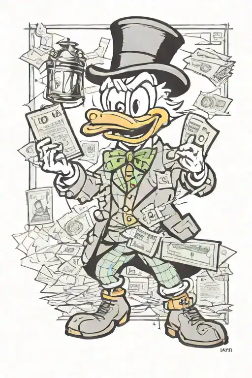 Wall Street stock market Scrooge Mcduck Monopoly Man tattoo design idea