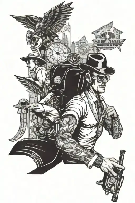 Wall Street stock market  Gangster tattoo design idea