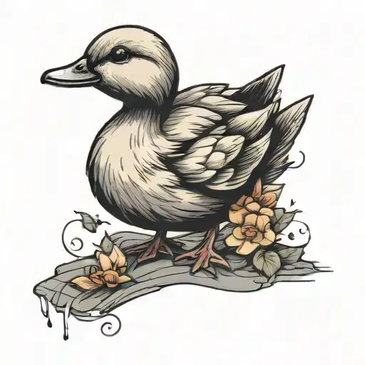 duckling tattoo design idea