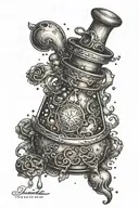 magic potions bottle tattoo design idea