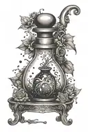 magic potions bottle tattoo design idea