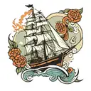 Sail boat tattoo design idea