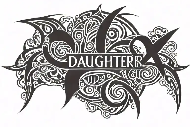 daughter name tattoo design idea