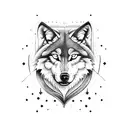 sonne mond wolf tattoo design idea