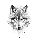 sonne mond wolf tattoo design idea