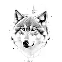 sonne mond wolf tattoo design idea
