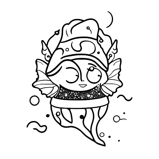 acorn leaf, fairy dust tattoo design idea