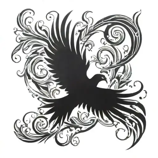 semicolon, phoenix rising from the ashes tattoo design idea