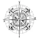 Compass and arrow tattoo design idea