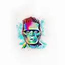 Frankenstein tattoo design idea