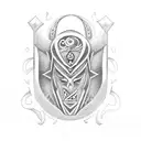 Maori manaia symbol and a jack playing piece tattoo design idea