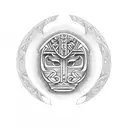 Maori manaia symbol and a jack playing piece tattoo design idea