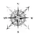 nautical compass  tattoo design idea