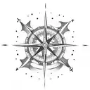 nautical compass  tattoo design idea