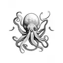 An octopus wrapped around a palm tree in the Virgin Islands tattoo design idea