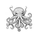 An octopus wrapped around a palm tree in the Virgin Islands tattoo design idea