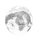 A map of the world with palm trees marking the locations of the Virgin Islands tattoo design idea