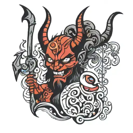 EMOGI DEVIL AND SPAGUETII tattoo design idea