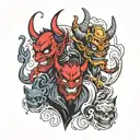 EMOGI DEVIL AND SPAGUETII tattoo design idea