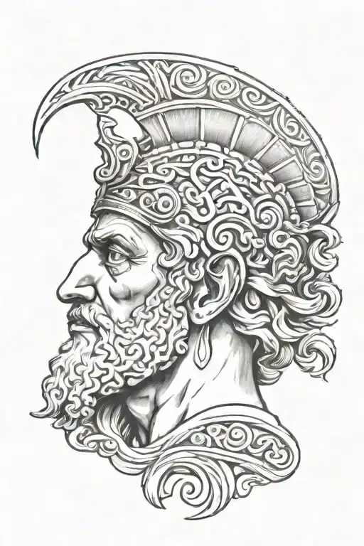 mithological greec god half sleev tattoo tattoo design idea