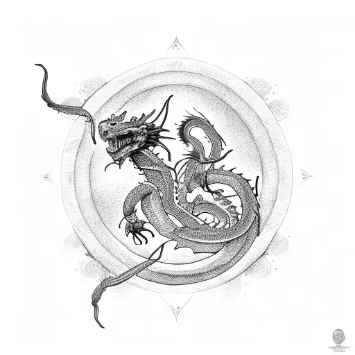dragon scorpion  tattoo design idea