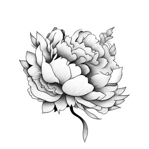 Peony tattoo design idea